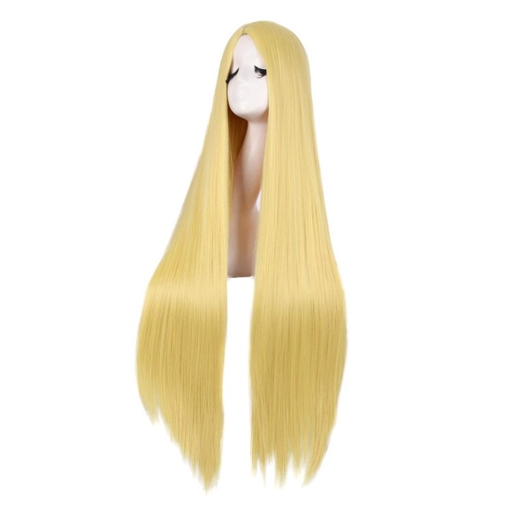 40" Long Blonde Straight Cosplay Wig, Anime Costume Party Hair for Women - Picture 2 of 5